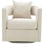 6_TOV Kennedy 30" Wide Cream Velvet Fabric Modern Swivel Chair more views