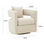 TOV Kennedy 30" Wide Cream Velvet Fabric Modern Swivel Chair in scene