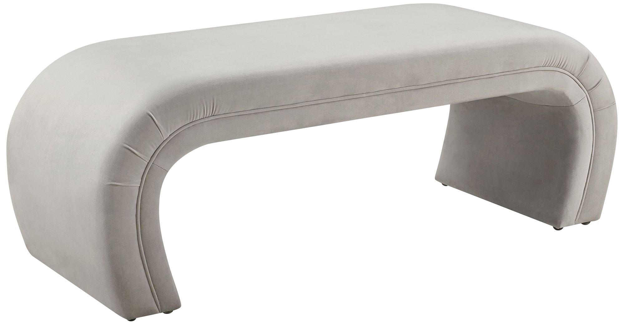 TOV Kenya 48 3/4" Wide Modern Light Gray Velvet Bench