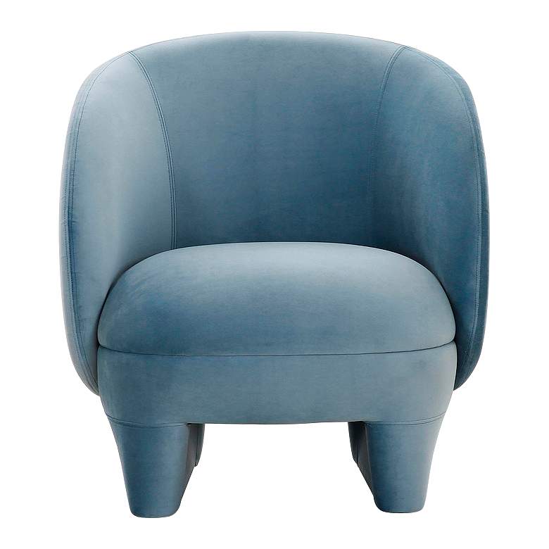 Image 2 TOV Kiki 28" Wide Blue Stone Velvet Fabric Modern Accent Chair