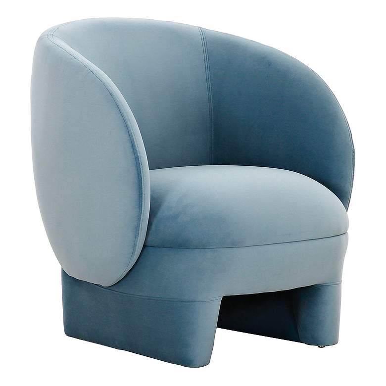 Image 4 TOV Kiki 28" Wide Blue Stone Velvet Fabric Modern Accent Chair more views