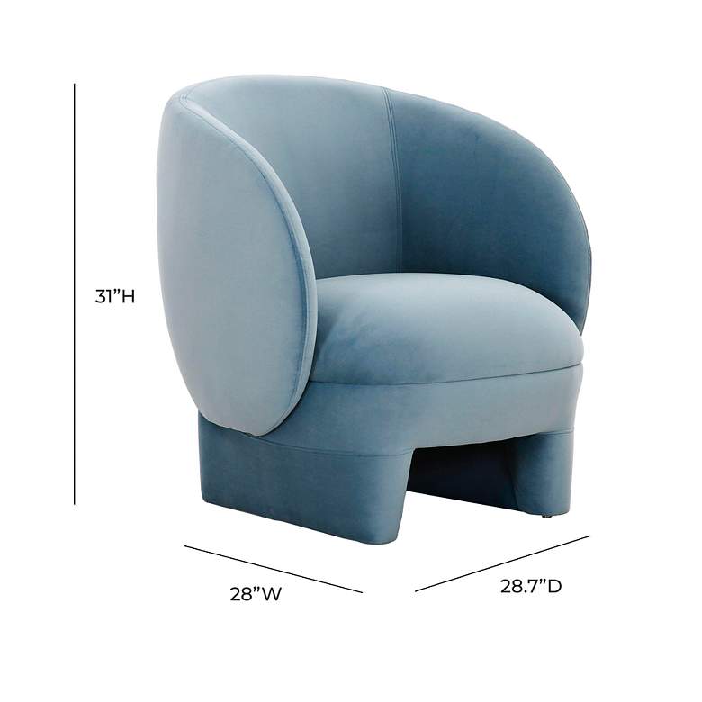 Image 6 TOV Kiki 28" Wide Blue Stone Velvet Fabric Modern Accent Chair more views