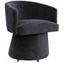 1_TOV Kristen 24" Wide Black Upcycled Chenille Fabric Rolling Desk Chair