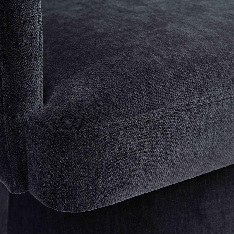 Image 2 TOV Kristen 24" Wide Black Upcycled Chenille Fabric Rolling Desk Chair more views