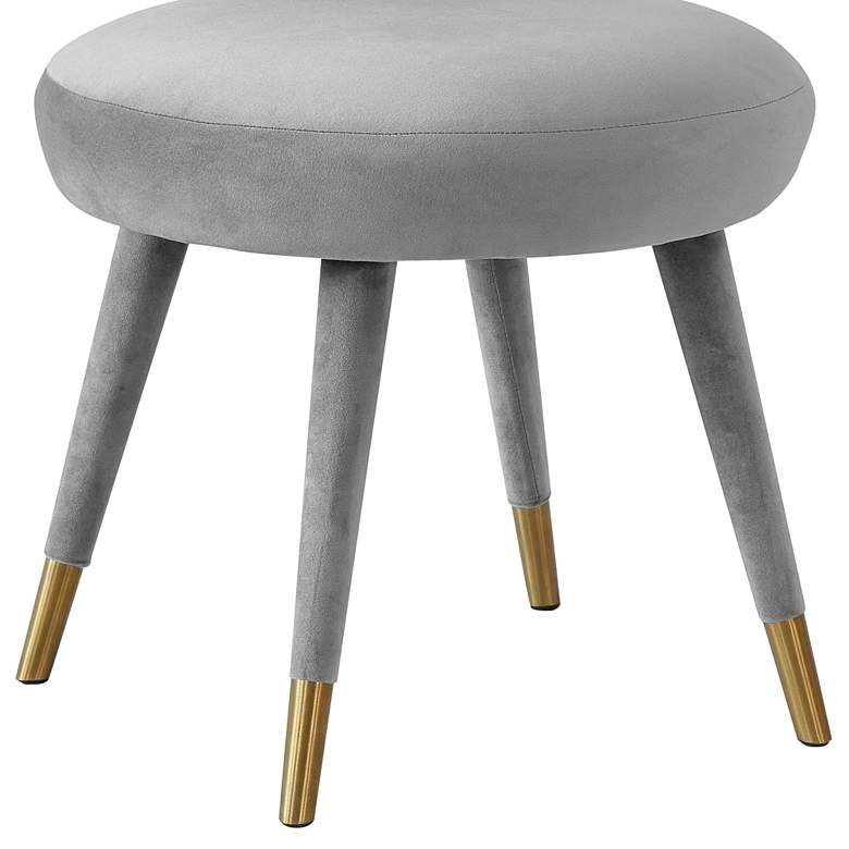 Image 5 TOV Kylie 21" Wide Light Gray Velvet Fabric Modern Dining Chair more views