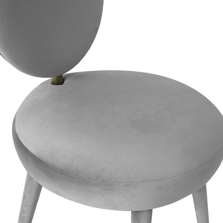 Image 6 TOV Kylie 21" Wide Light Gray Velvet Fabric Modern Dining Chair more views