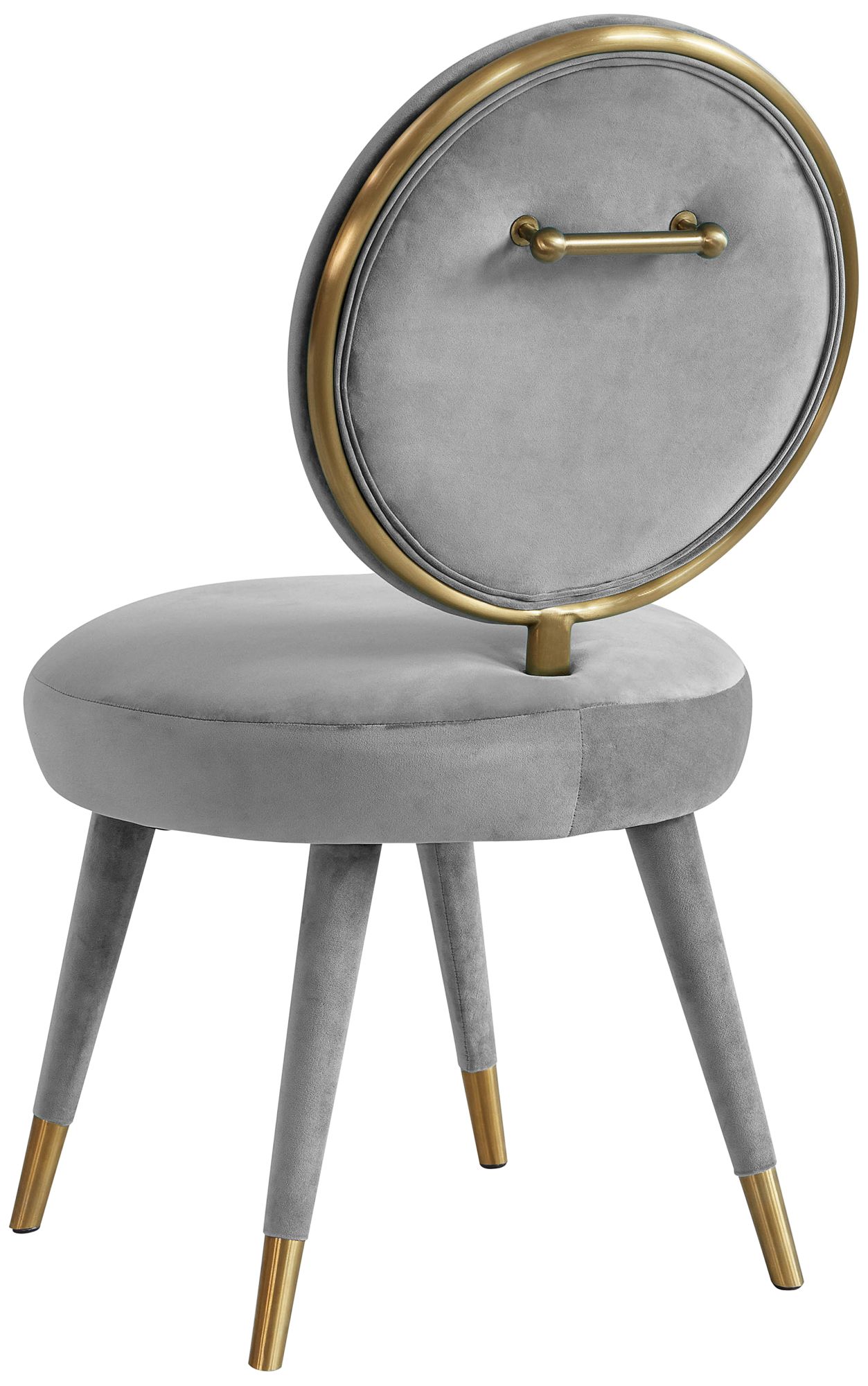 TOV Kylie 21" Wide Light Gray Velvet Fabric Modern Dining Chair in scene