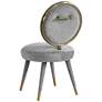 TOV Kylie 21" Wide Light Gray Velvet Fabric Modern Dining Chair in scene
