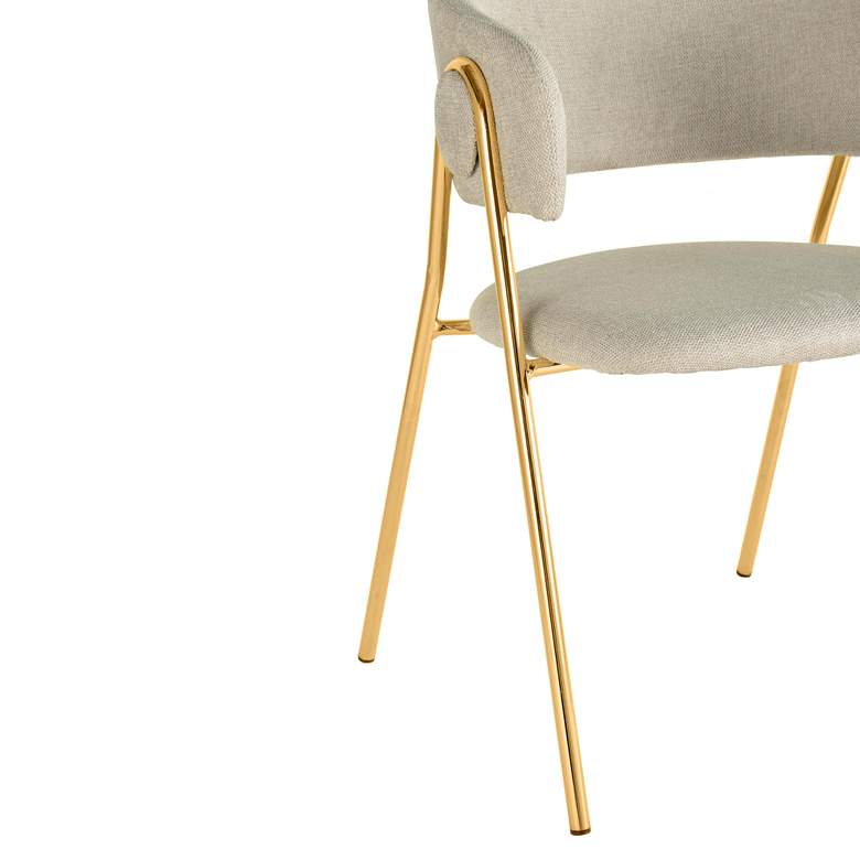 Image 3 TOV Lara Cream Fabric Modern Dining Chairs Set of 2 more views