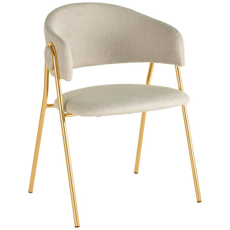Image 4 TOV Lara Cream Fabric Modern Dining Chairs Set of 2 more views