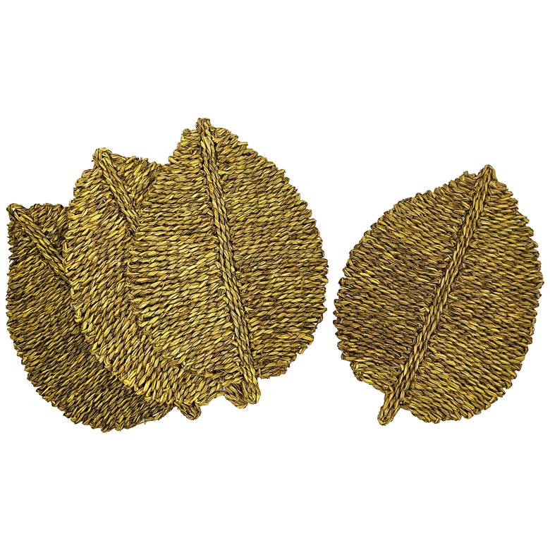 Image 1 TOV Leaf 19 1/2" High Yellow Seagrass Table Placemats Set of 4