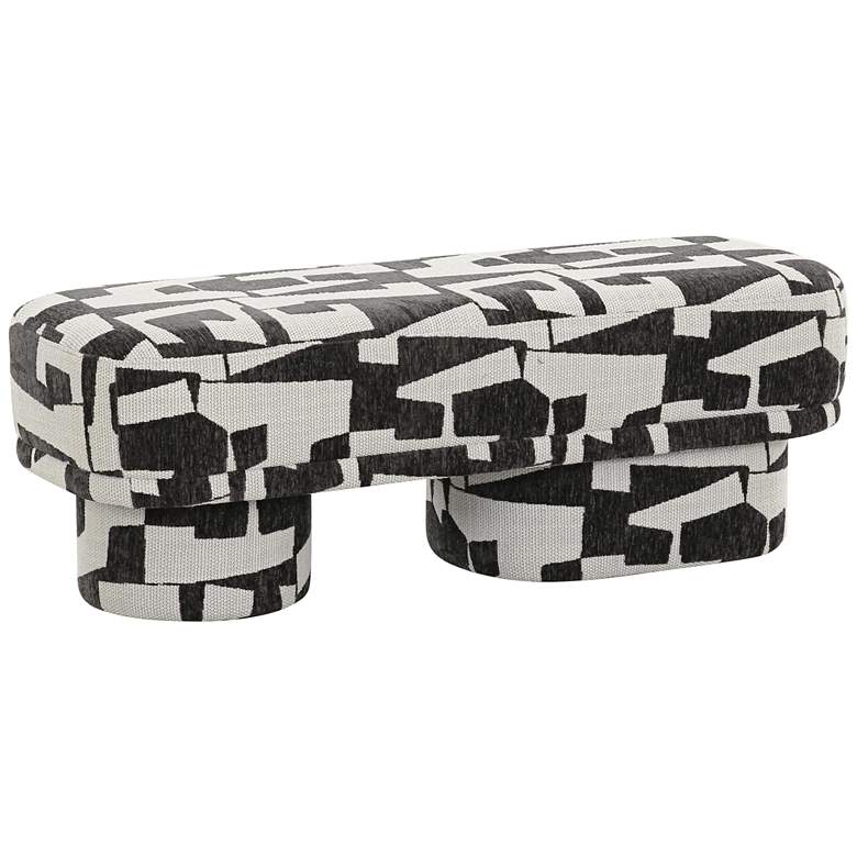 Image 1 TOV Lena 47 1/4" Wide Black and White Jacquard Rectangular Bench