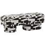 1_TOV Lena 47 1/4" Wide Black and White Jacquard Rectangular Bench