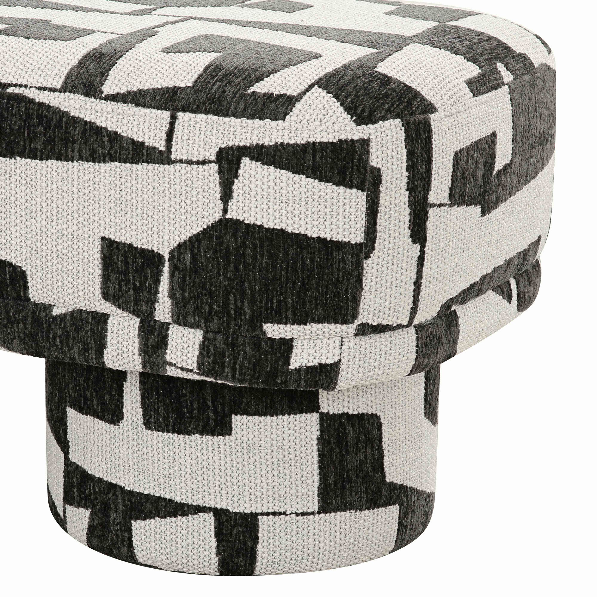 Image 4 TOV Lena 47 1/4" Wide Black and White Jacquard Rectangular Bench more views