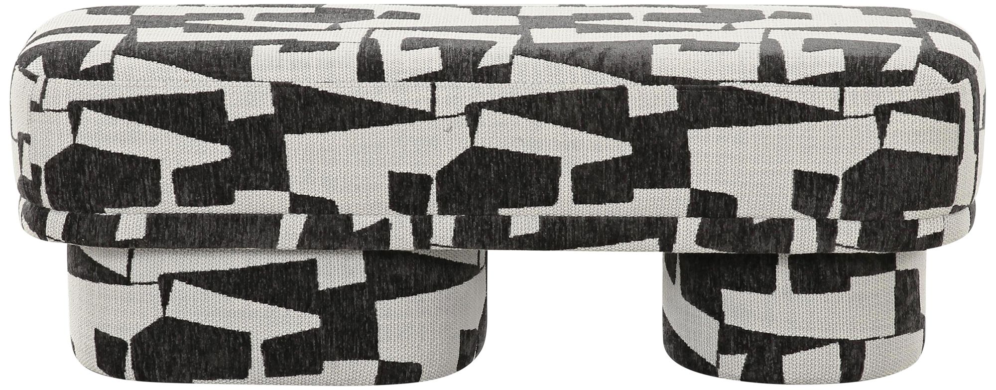 Image 5 TOV Lena 47 1/4" Wide Black and White Jacquard Rectangular Bench more views