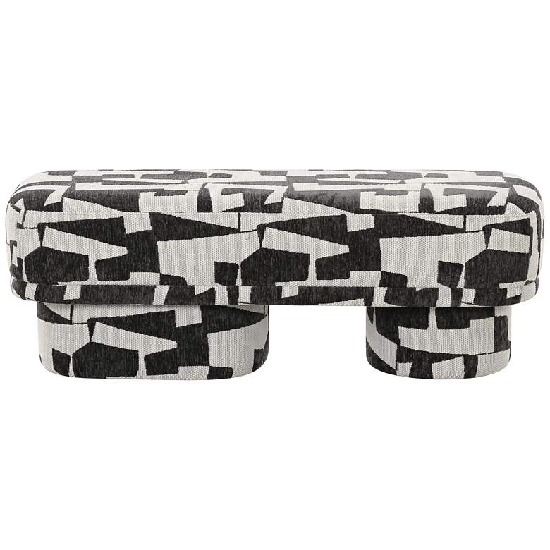 Image 5 TOV Lena 47 1/4" Wide Black and White Jacquard Rectangular Bench more views