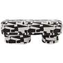 5_TOV Lena 47 1/4" Wide Black and White Jacquard Rectangular Bench more views
