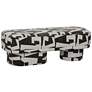 6_TOV Lena 47 1/4" Wide Black and White Jacquard Rectangular Bench more views