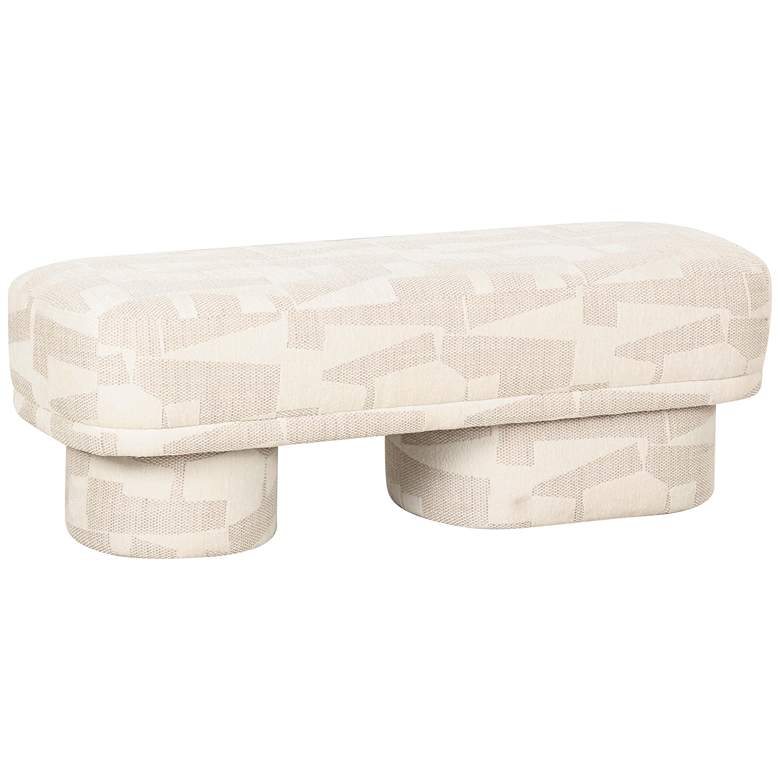 Image 1 TOV Lena 47 1/4" Wide Cream Textured Jacquard Rectangular Bench