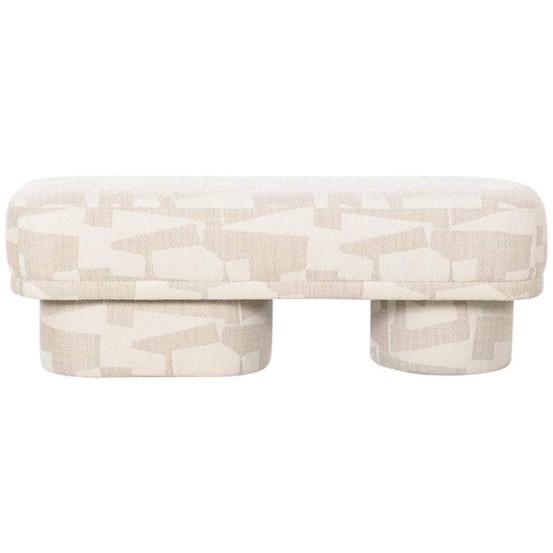 Image 5 TOV Lena 47 1/4" Wide Cream Textured Jacquard Rectangular Bench more views