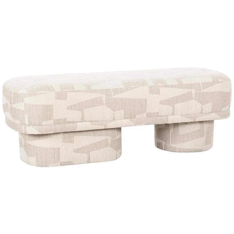 Image 6 TOV Lena 47 1/4" Wide Cream Textured Jacquard Rectangular Bench more views