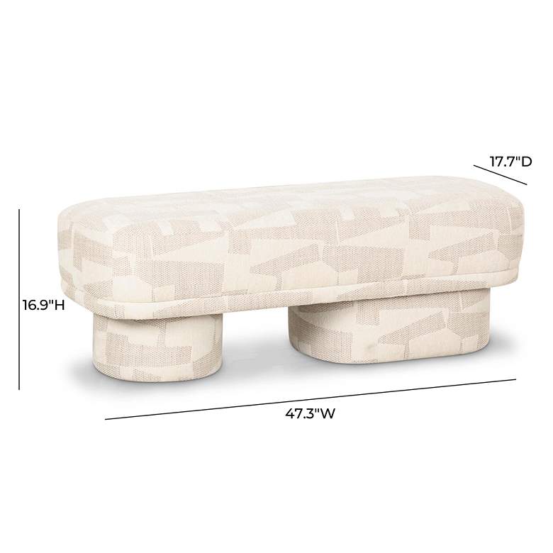 Image 7 TOV Lena 47 1/4" Wide Cream Textured Jacquard Rectangular Bench more views