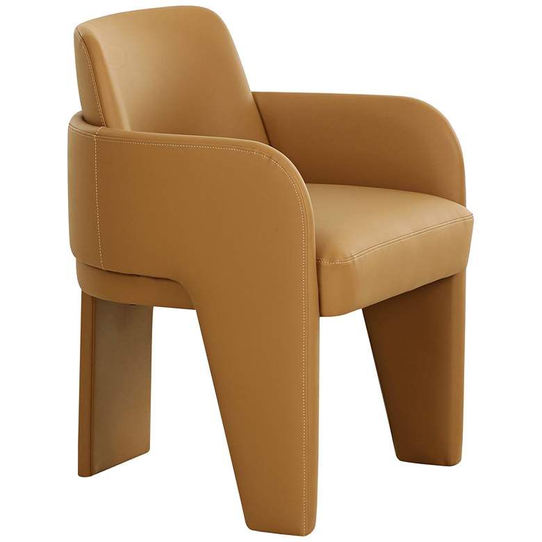 Image 1 TOV Leo 23 1/2" Wide Tan Performance Vegan Leather Modern Dining Chair