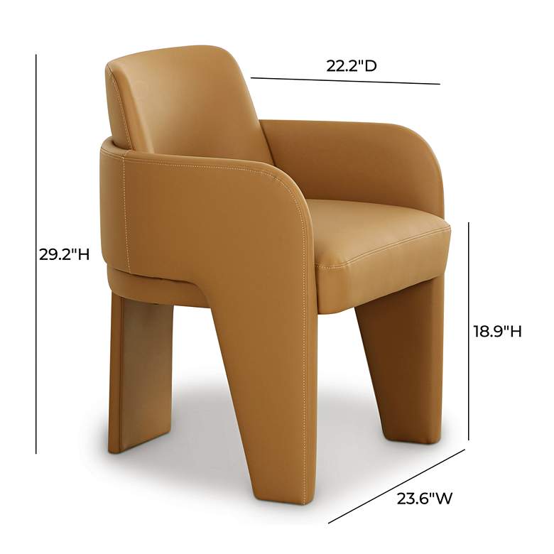 Image 5 TOV Leo 23 1/2" Wide Tan Performance Vegan Leather Modern Dining Chair more views