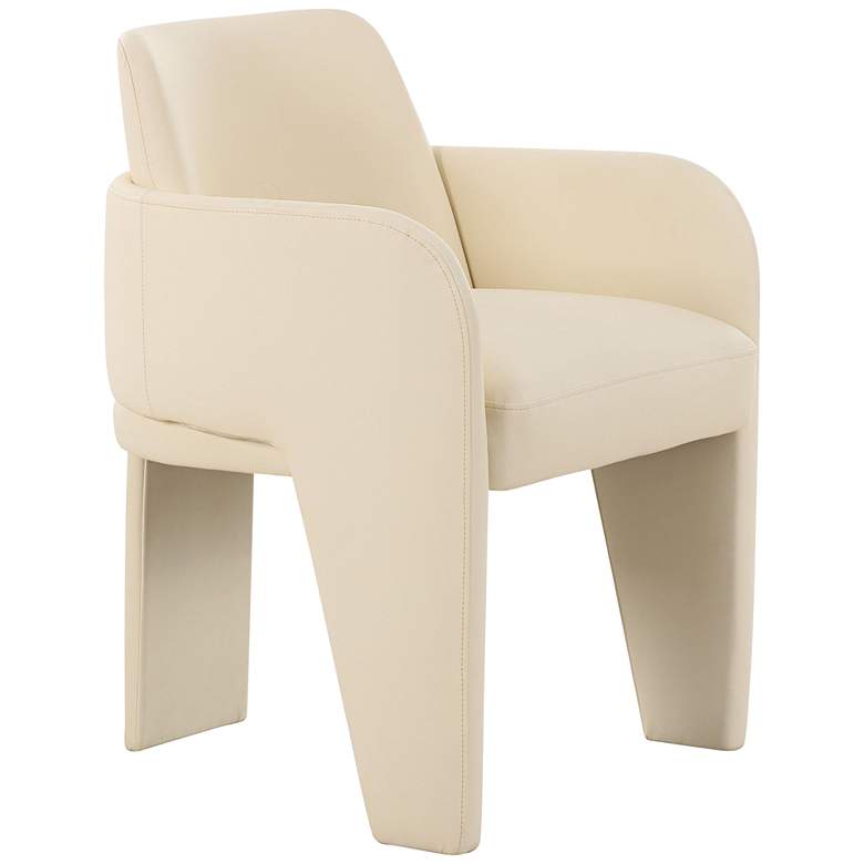 Image 1 TOV Leo 23 1/2" Wide White Cream Vegan Leather Modern Dining Chair