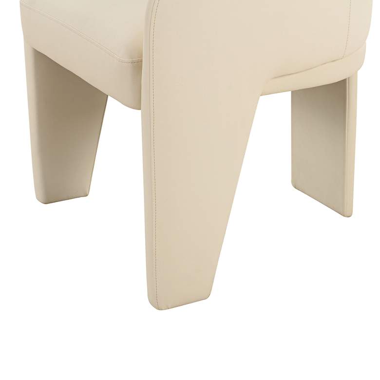 Image 2 TOV Leo 23 1/2" Wide White Cream Vegan Leather Modern Dining Chair more views