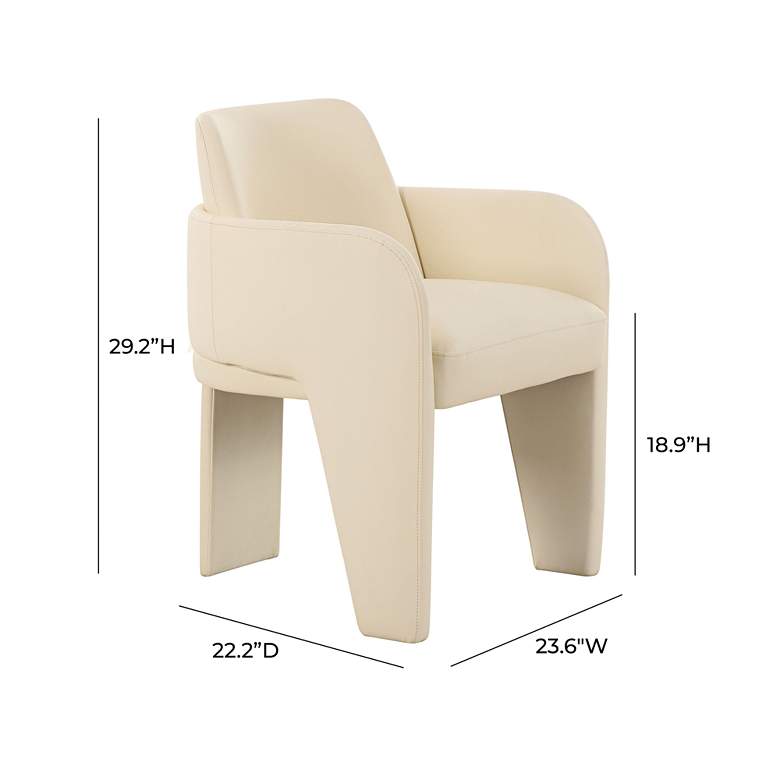 Image 5 TOV Leo 23 1/2" Wide White Cream Vegan Leather Modern Dining Chair more views