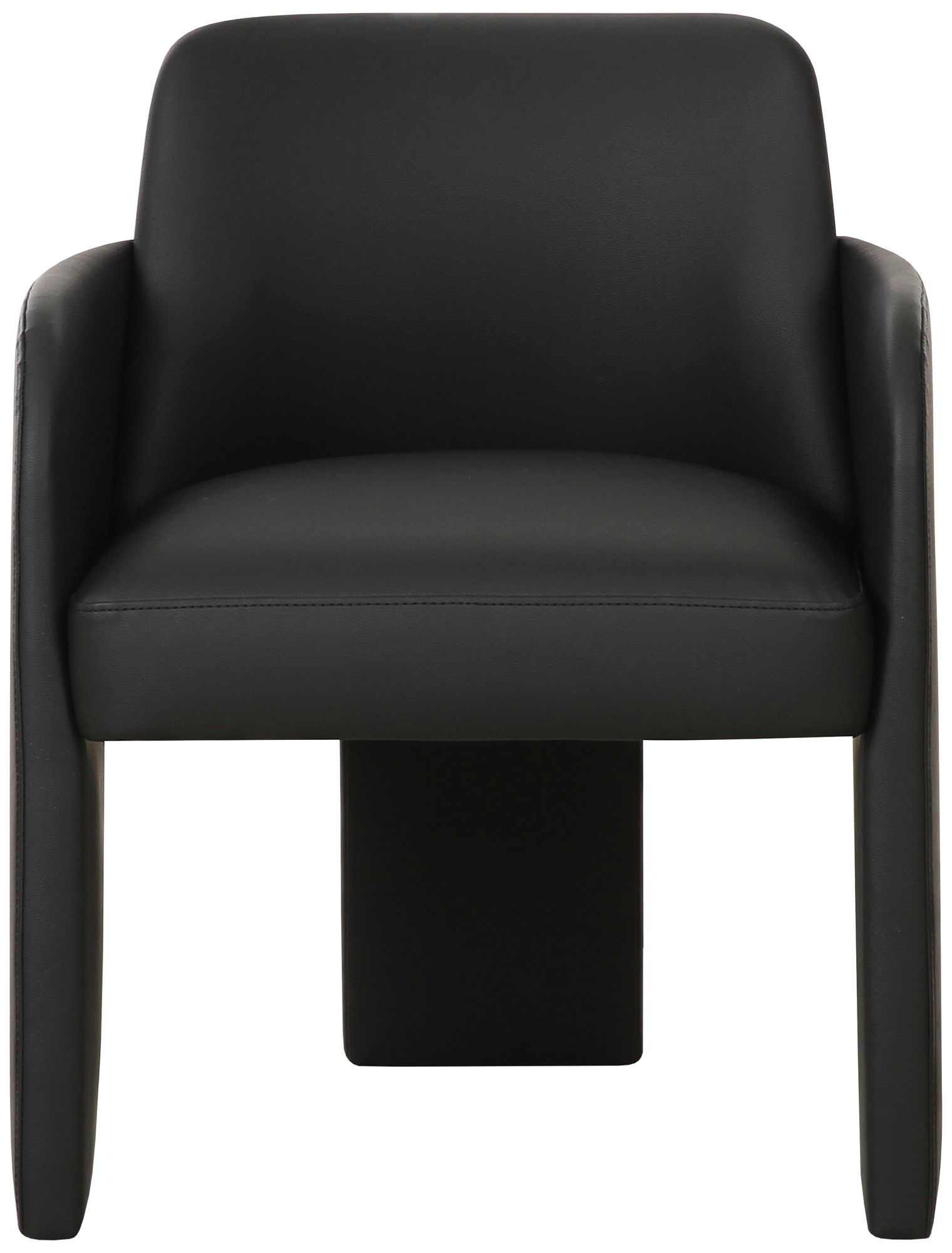 Image 3 TOV Leo Black 23 1/2" Wide Performance Vegan Leather Dining Chair more views