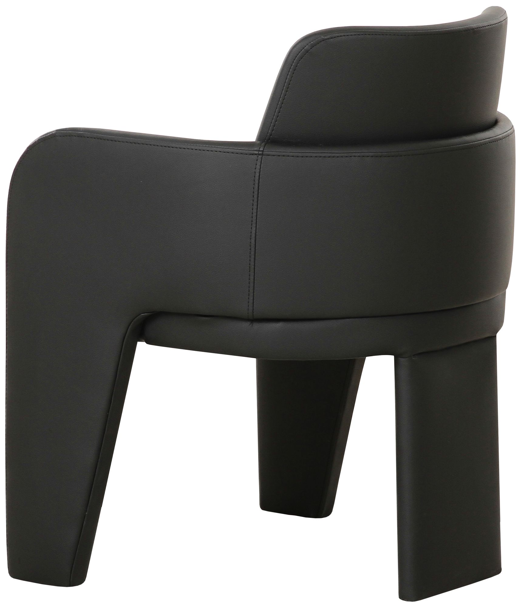 Image 4 TOV Leo Black 23 1/2" Wide Performance Vegan Leather Dining Chair more views