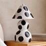 1_TOV Lerici 18 1/2" High Black and White Papier Mache Table Lamp