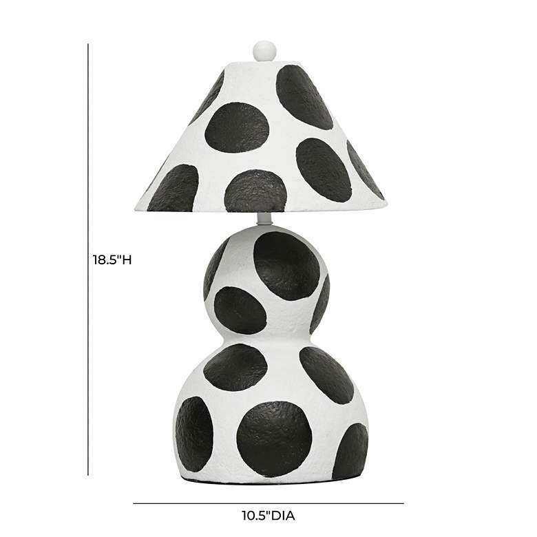 Image 6 TOV Lerici 18 1/2" High Black and White Papier Mache Table Lamp more views
