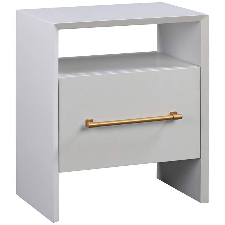Image 2 TOV Libre 23" Wide Modern White Wood 1-Drawer 1-Shelf Nightstand