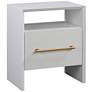 2_TOV Libre 23" Wide Modern White Wood 1-Drawer 1-Shelf Nightstand