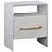 TOV Libre 23" Wide Modern White Wood 1-Drawer 1-Shelf Nightstand