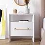 1_TOV Libre 23" Wide Modern White Wood 1-Drawer 1-Shelf Nightstand
