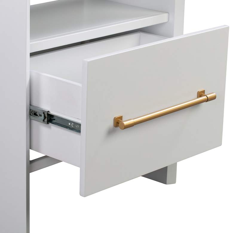 Image 3 TOV Libre 23" Wide Modern White Wood 1-Drawer 1-Shelf Nightstand more views