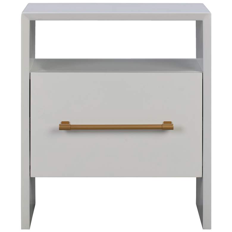 Image 7 TOV Libre 23" Wide Modern White Wood 1-Drawer 1-Shelf Nightstand more views