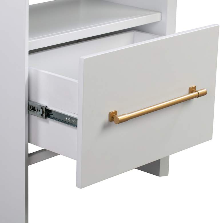 Image 5 TOV Libre 23" Wide White Wood 1-Drawer 1-Shelf Nightstands Set of 2 more views