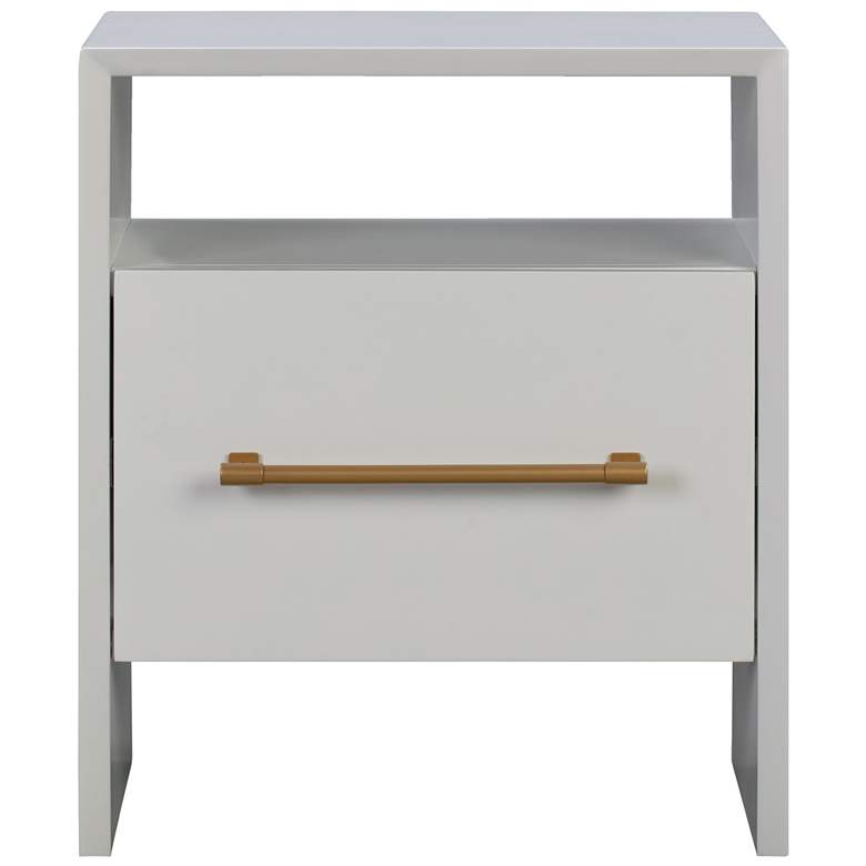 Image 6 TOV Libre 23" Wide White Wood 1-Drawer 1-Shelf Nightstands Set of 2 more views