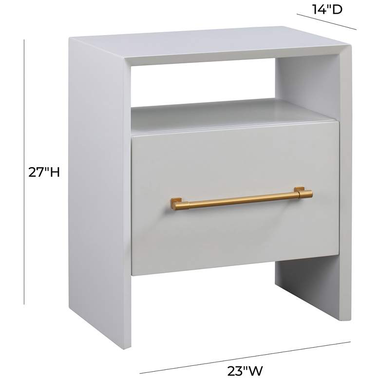 Image 7 TOV Libre 23" Wide White Wood 1-Drawer 1-Shelf Nightstands Set of 2 more views