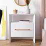 TOV Libre 23" Wide White Wood 1-Drawer 1-Shelf Nightstands Set of 2