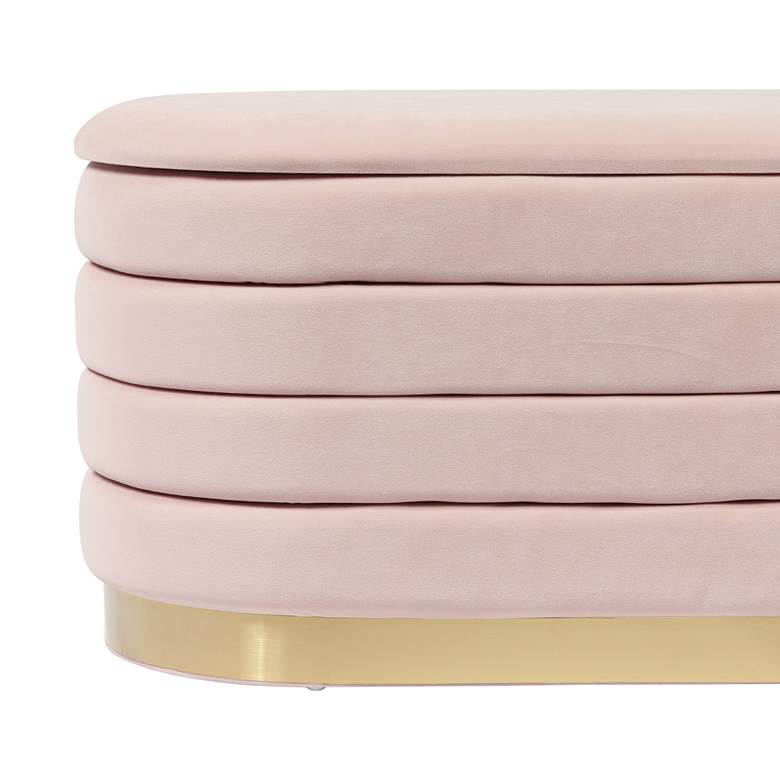 Image 2 TOV Lillian 31 1/2" Wide Blush Pink Channel-Tufted Storage Bench more views