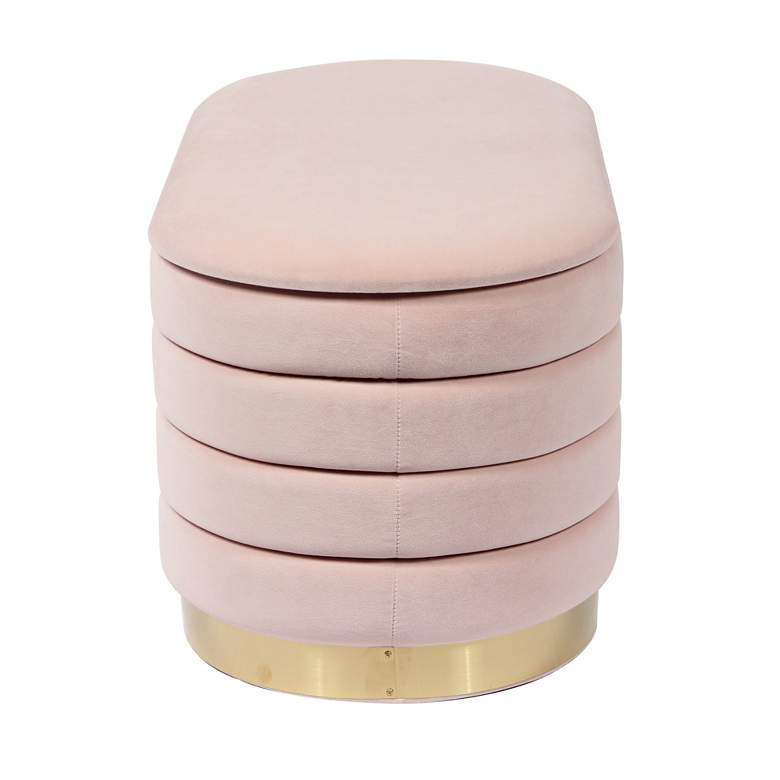 Image 4 TOV Lillian 31 1/2" Wide Blush Pink Channel-Tufted Storage Bench more views