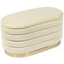 1_TOV Lillian 31 1/2" Wide Cream Channel-Tufted Modern Storage Bench