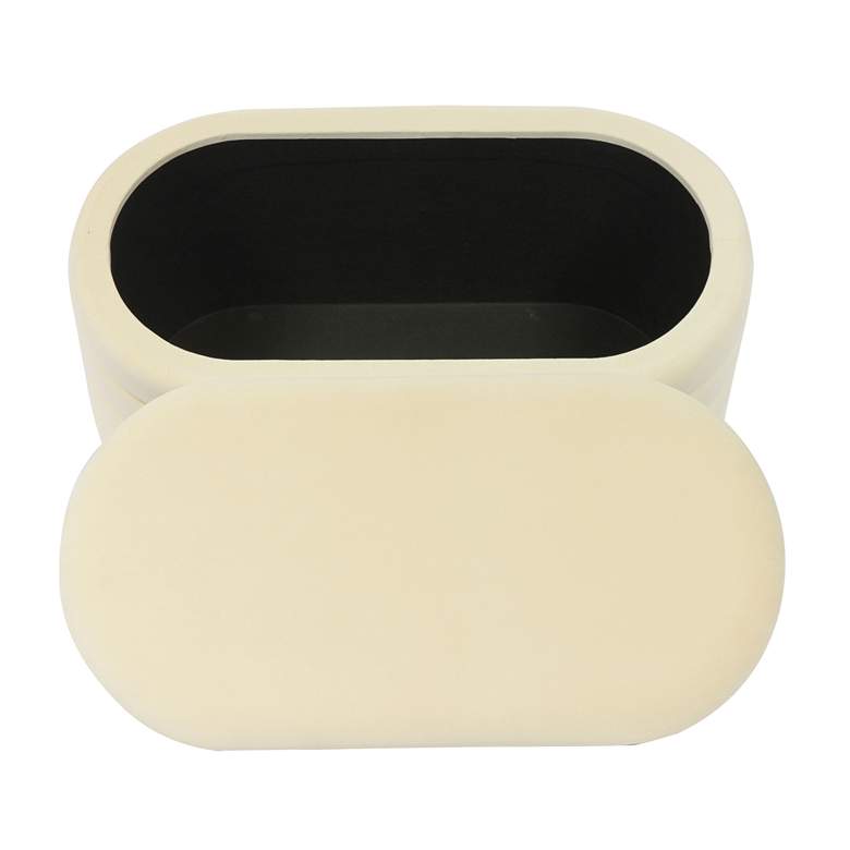 Image 5 TOV Lillian 31 1/2" Wide Cream Channel-Tufted Modern Storage Bench more views