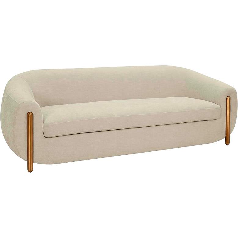 Image 2 TOV Lina 93" Wide Gray Linen Fabric Modern Sofa